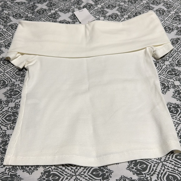 MANGO Off-Shoulder Top, Size M, Color White - Picture 4 of 4